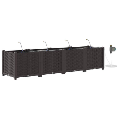 VidaXL Gartenblumentopf 4 Stück brauner Stahl