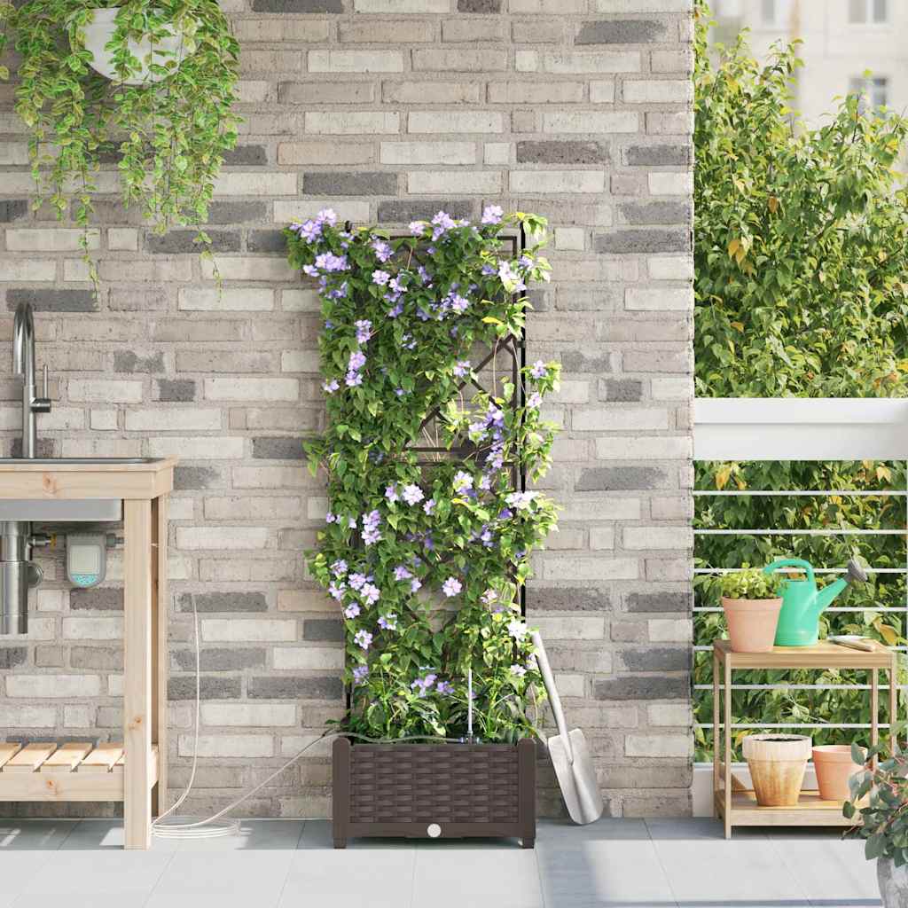 VidaXL Gartenblumentopf braun 40 x 40 x 126 cm Stahl