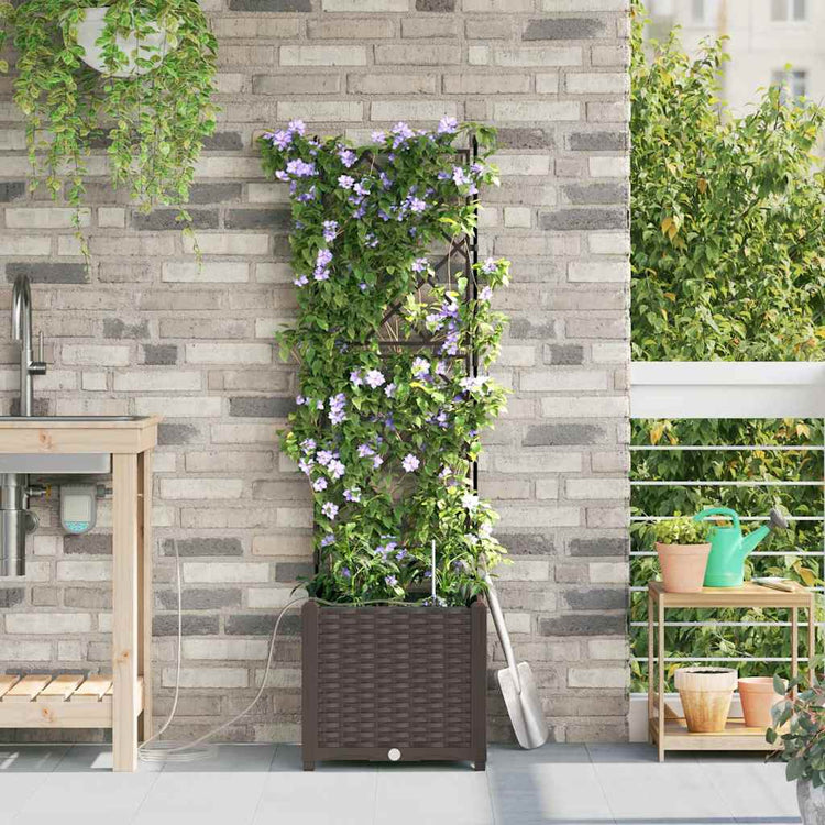 VidaXL Gartenblumentopf braun 40 x 40 x 142 cm Stahl