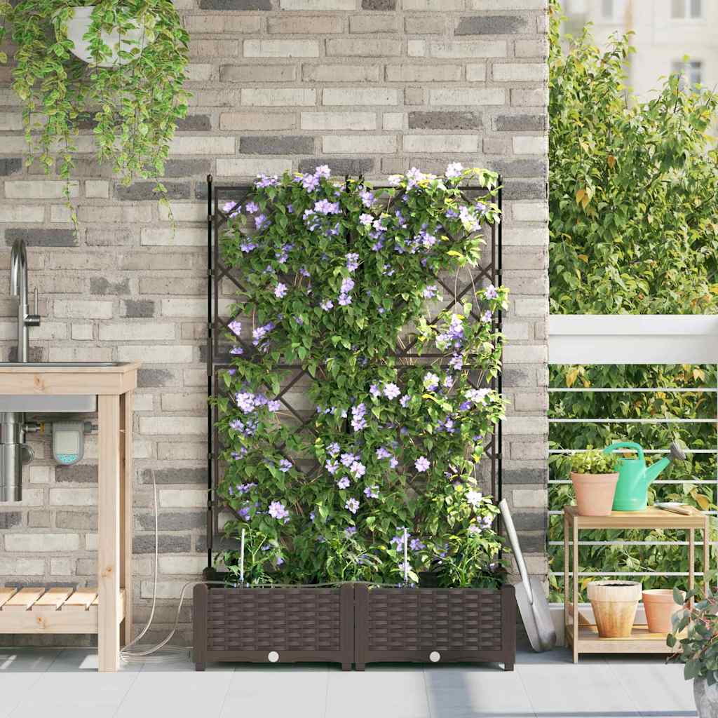 VidaXL Gartenblumentopf 2 Stück brauner Stahl