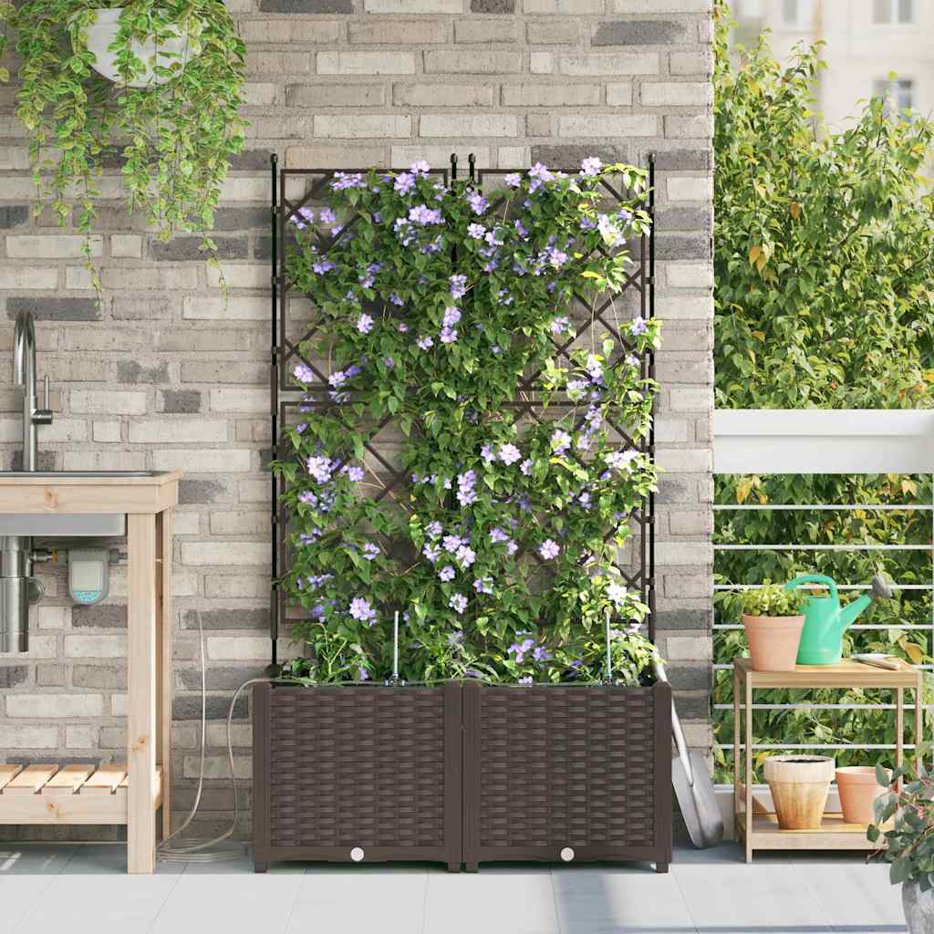 VidaXL Gartenblumentopf 2 Stück brauner Stahl