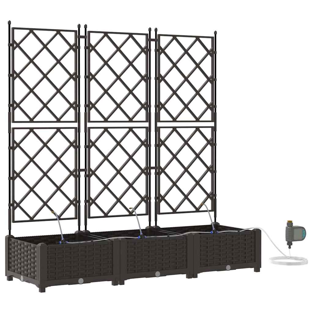 VidaXL Gartenblumentopf 3 Stück brauner Stahl
