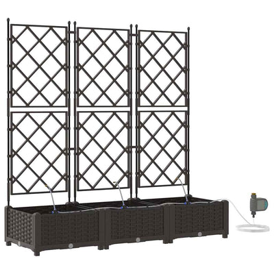 VidaXL Gartenblumentopf 3 Stück brauner Stahl