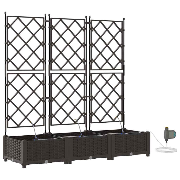 VidaXL Gartenblumentopf 3 Stück brauner Stahl
