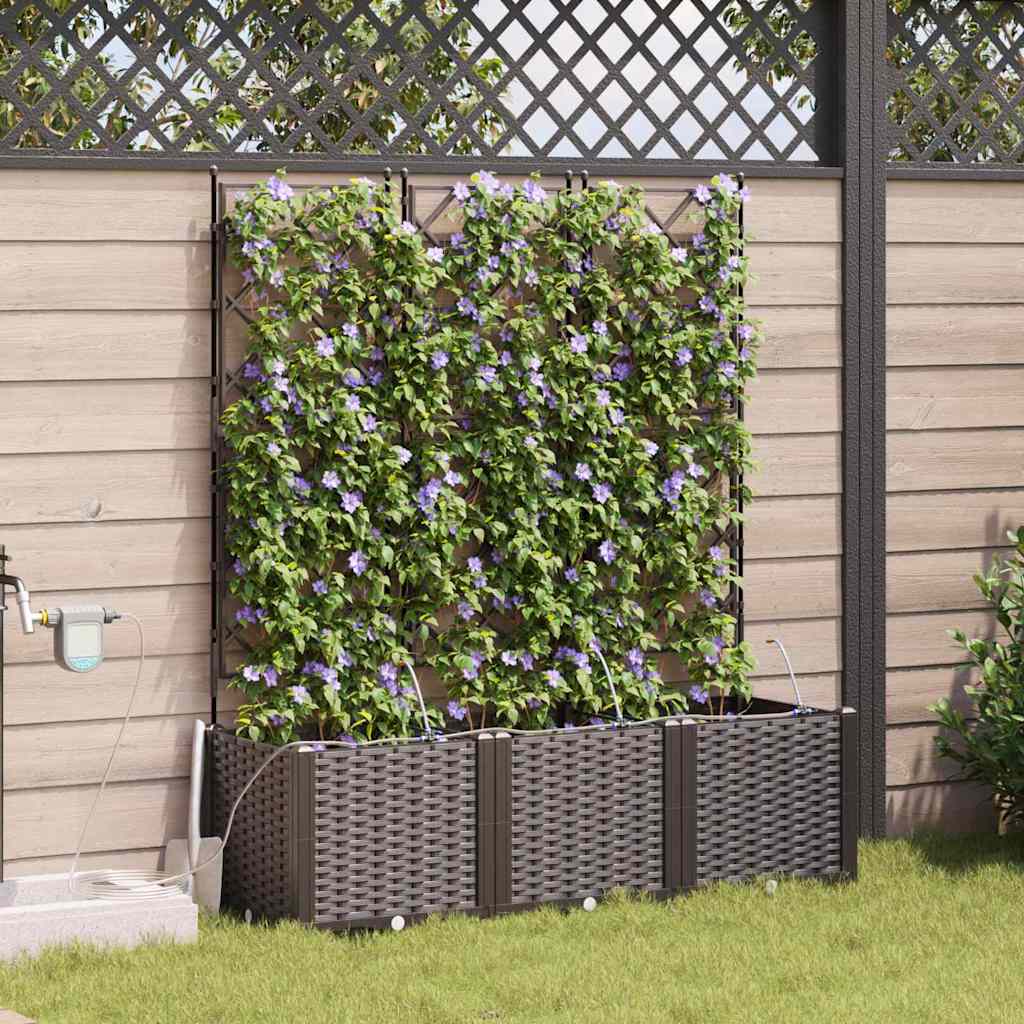 VidaXL Gartenblumentopf 3 Stück brauner Stahl