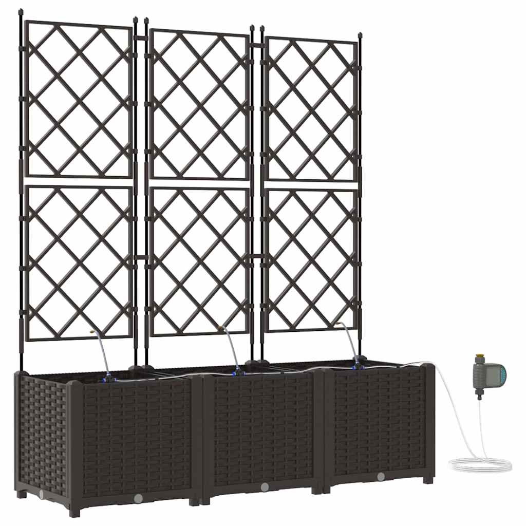 VidaXL Gartenblumentopf 3 Stück brauner Stahl