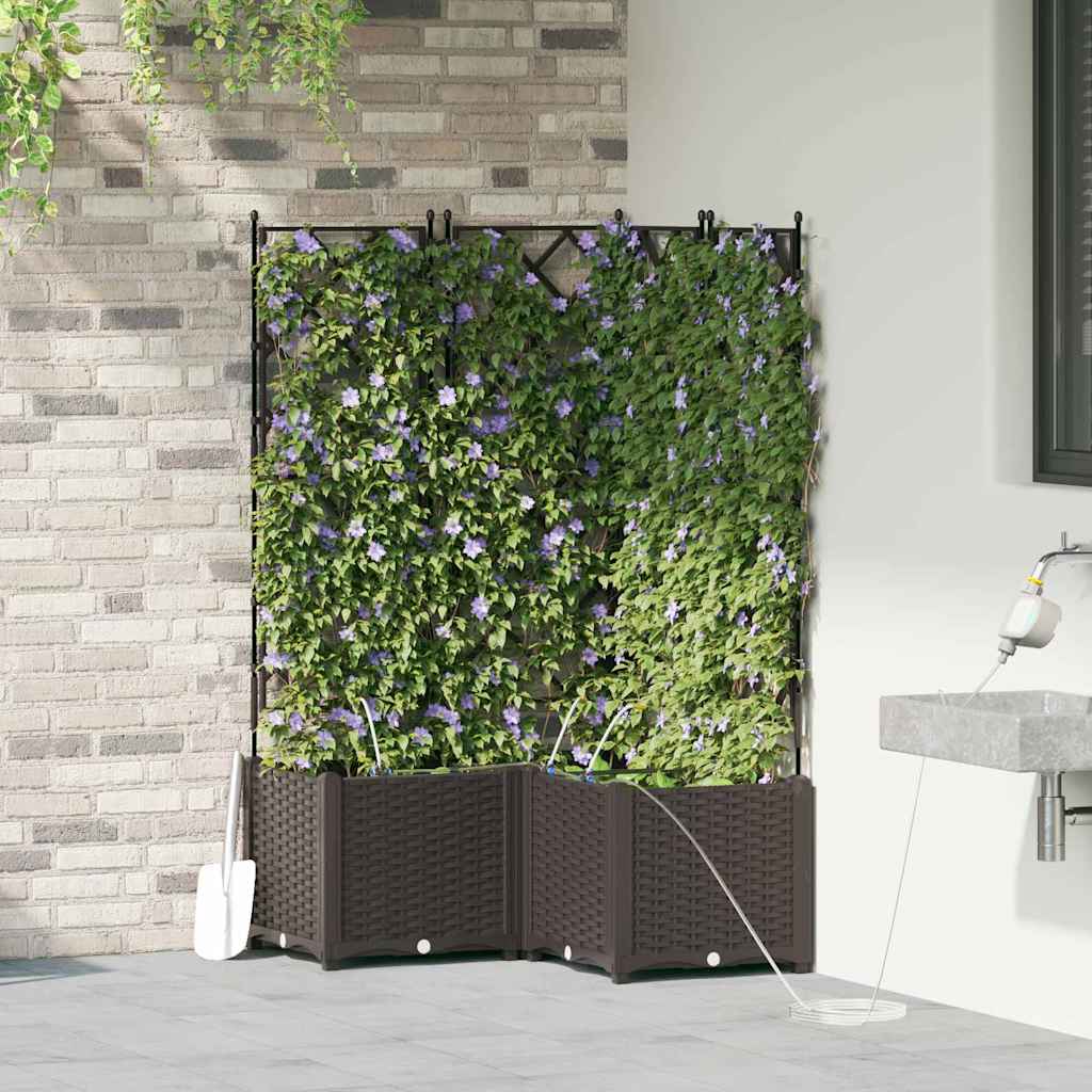 VidaXL Gartenblumentopf 3 Stück brauner Stahl