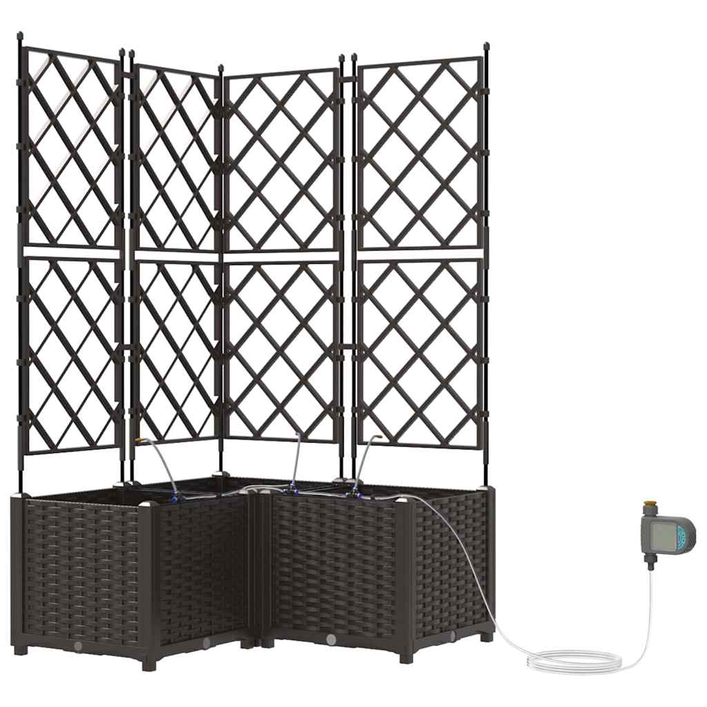 VidaXL Gartenblumentopf 3 Stück brauner Stahl