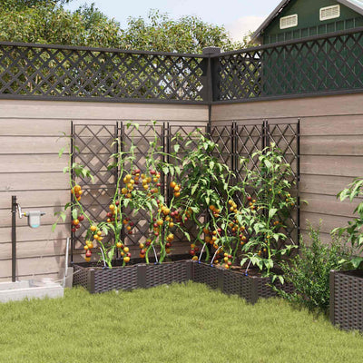 VidaXL Gartenblumentopf 5 Stück brauner Stahl
