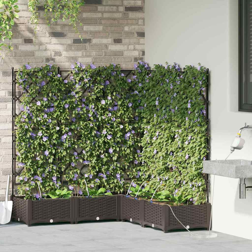 VidaXL Gartenblumentopf 5 Stück brauner Stahl