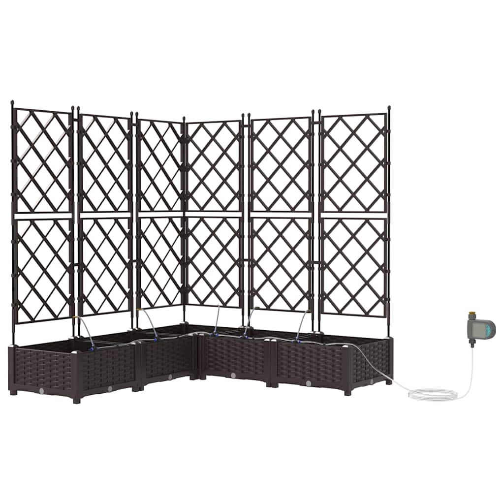 VidaXL Gartenblumentopf 5 Stück brauner Stahl
