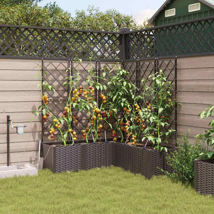 VidaXL Gartenblumentopf 5 Stück brauner Stahl