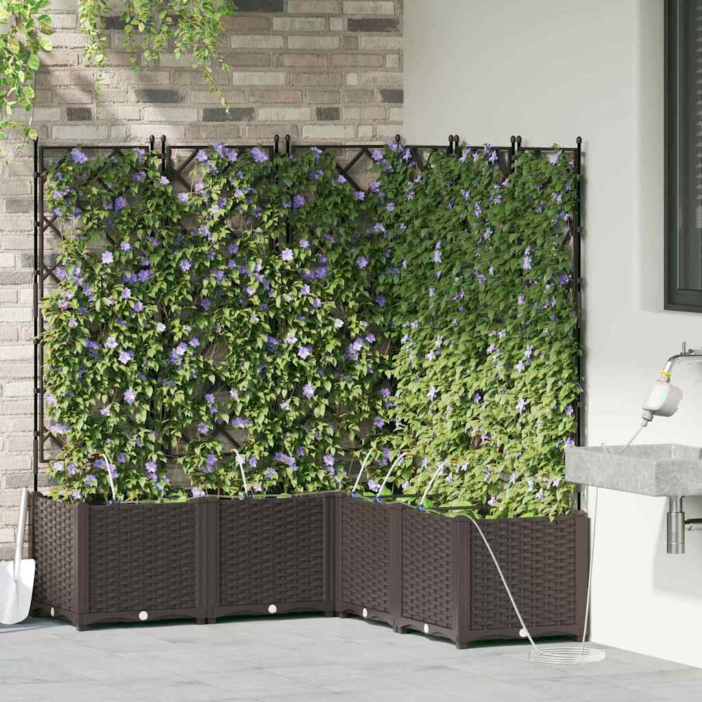 VidaXL Gartenblumentopf 5 Stück brauner Stahl