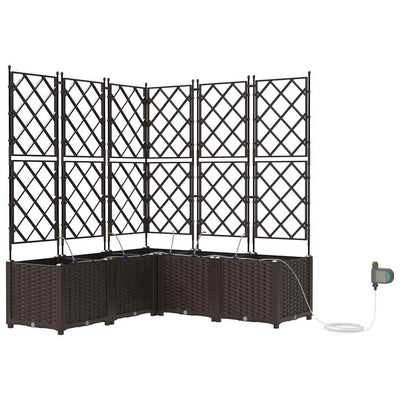 VidaXL Gartenblumentopf 5 Stück brauner Stahl