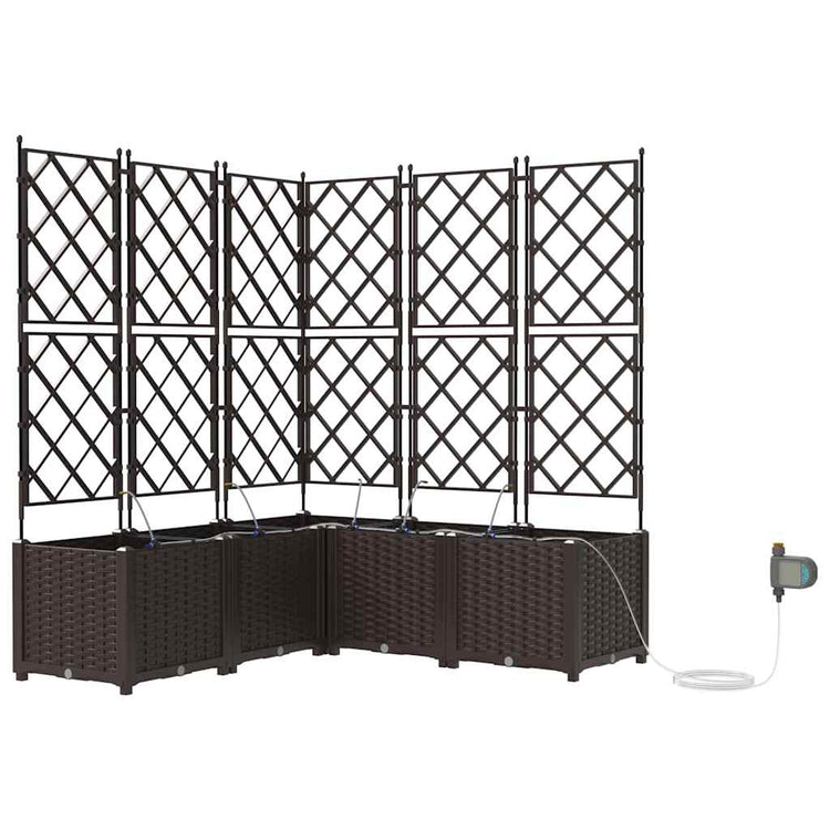 VidaXL Gartenblumentopf 5 Stück brauner Stahl