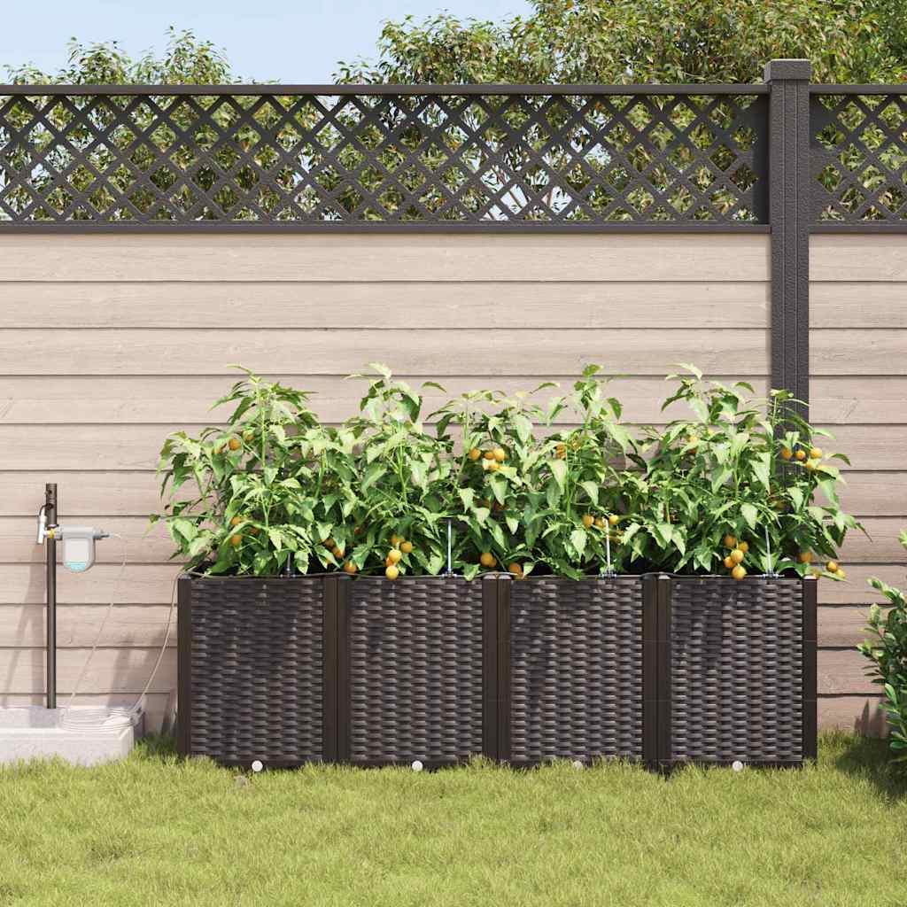VidaXL Gartenblumentopf 4 Stück brauner Stahl