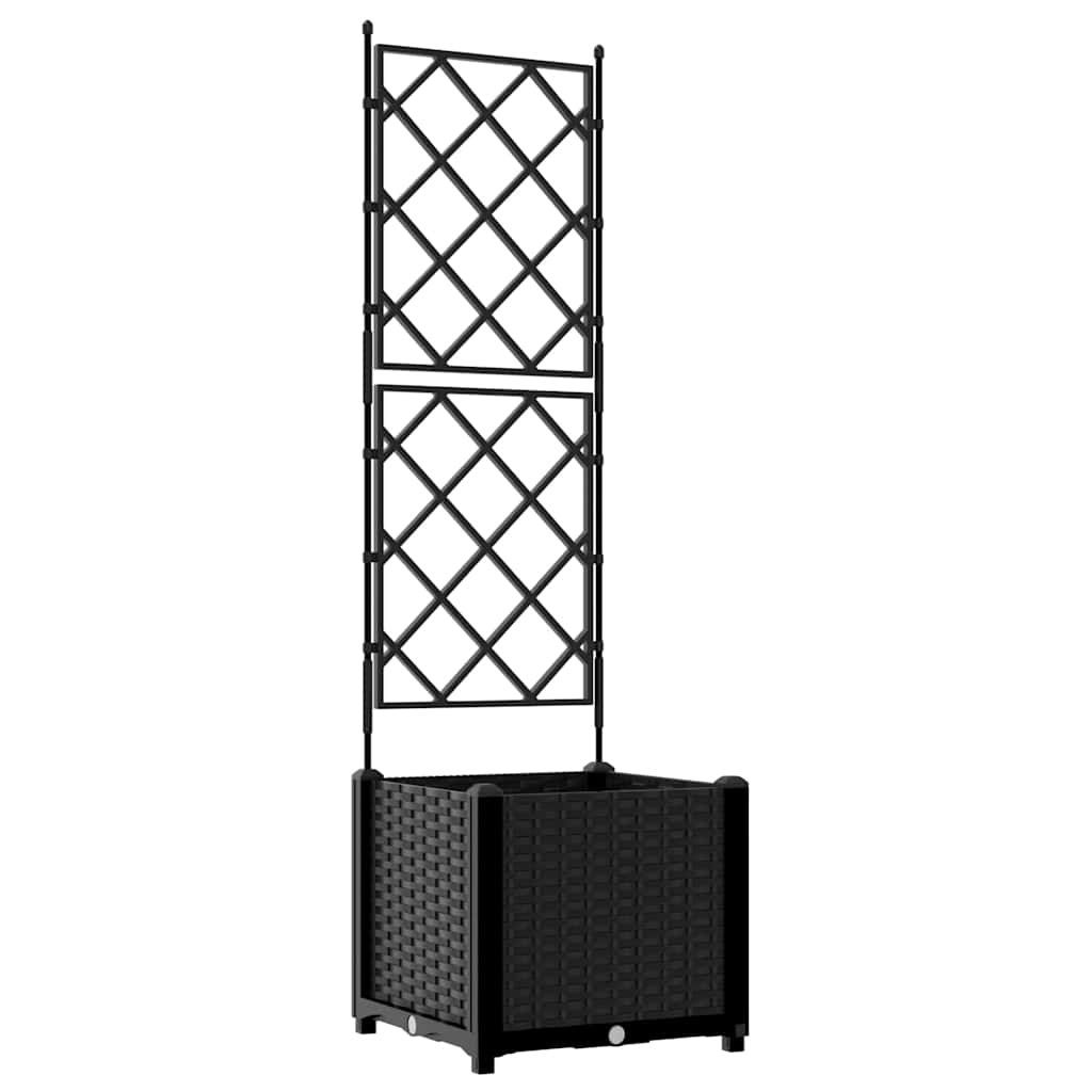 VidaXL Gartenblumentopf Schwarz 40 x 40 x 143 cm Stahl