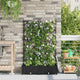 Vidaxxl Gartenblumentopf 2 Stück schwarz 80 x 40 x 125,5 cm Stahl
