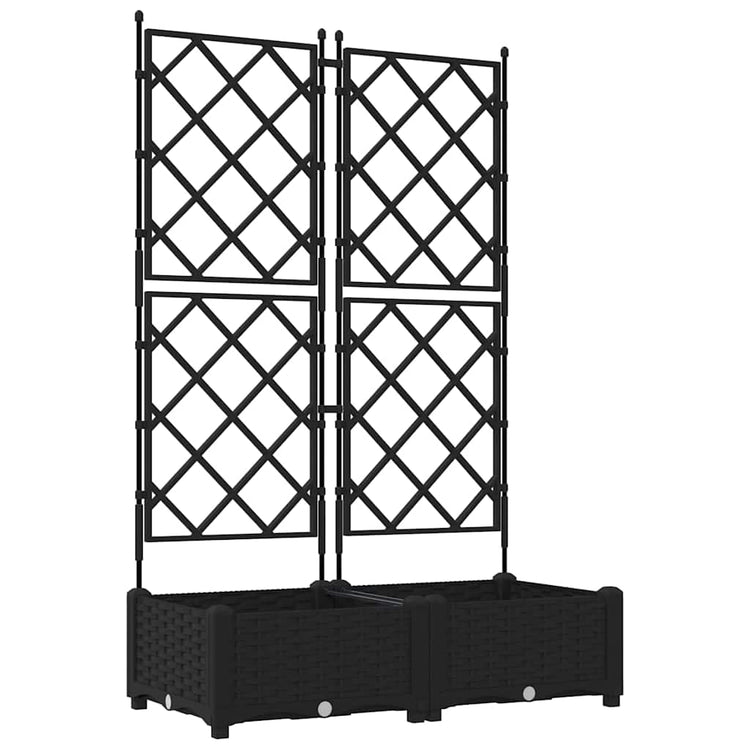 Vidaxxl Gartenblumentopf 2 Stück schwarz 80 x 40 x 125,5 cm Stahl