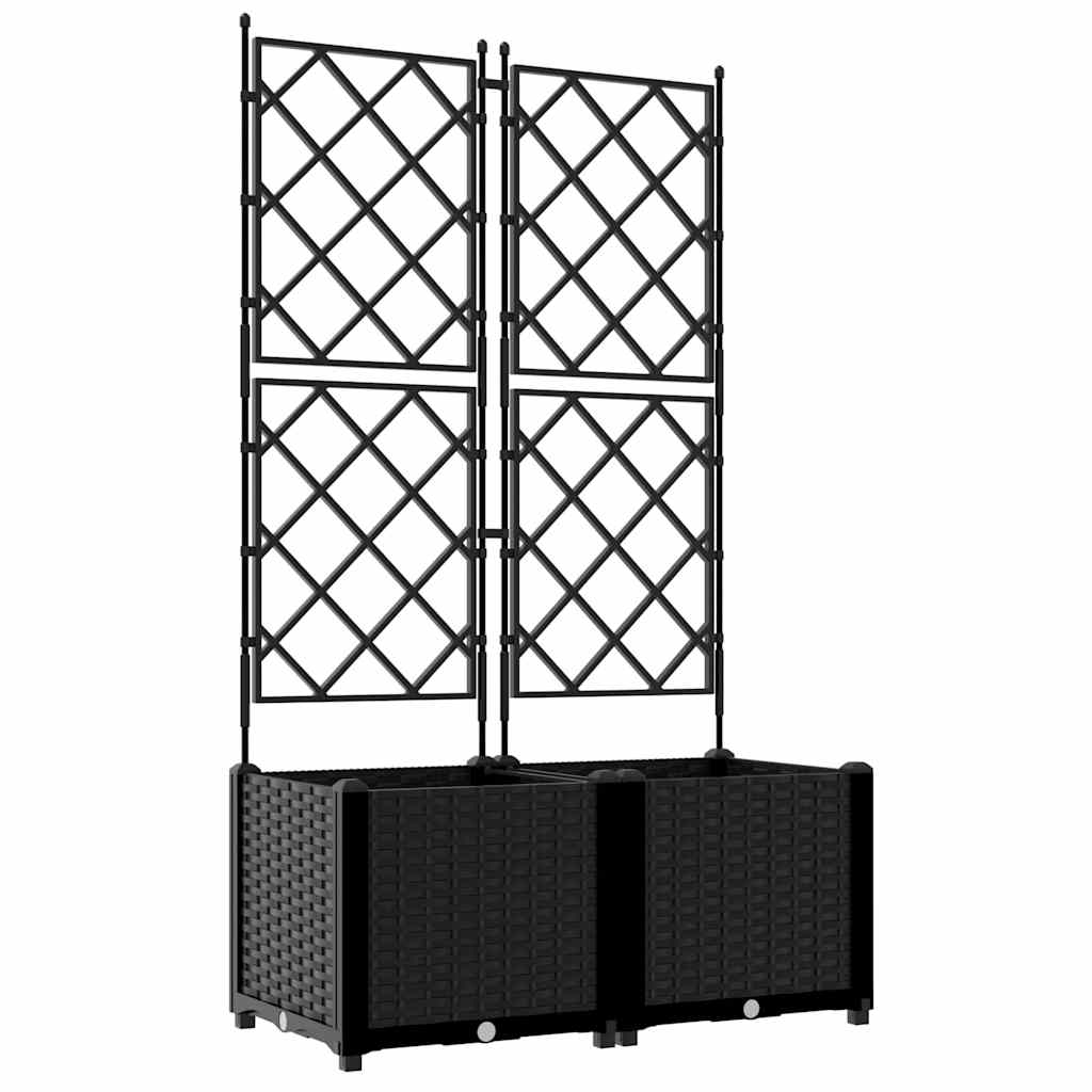 Vidaxxl Gartenblumentopf 2 Stück schwarz 80 x 40 x 143 cm Stahl