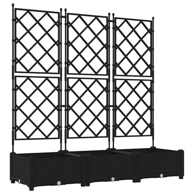 Vidaxxl Gartenblumentopf 3 Stück schwarz 120 x 40 x 125,5 cm Stahl