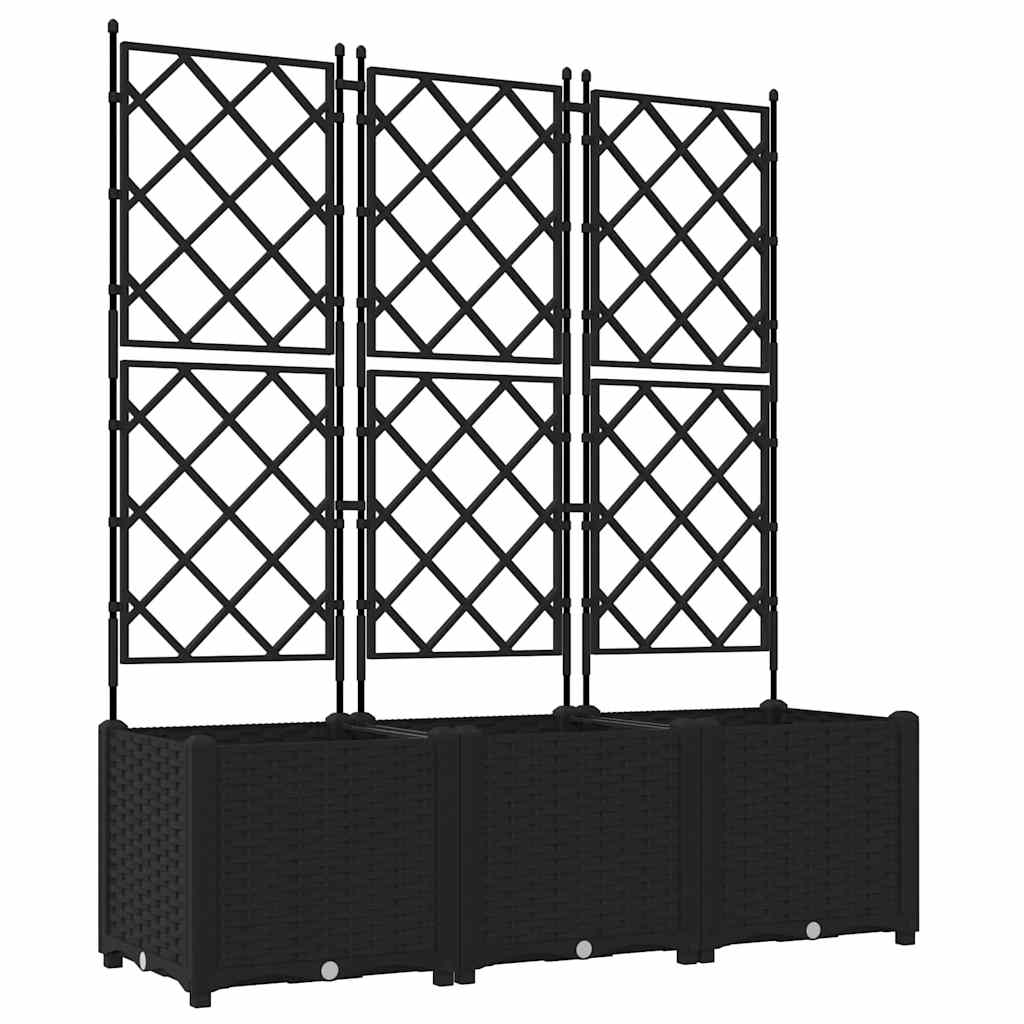 Vidaxl Gartenblumentopf 3 Stück schwarz 120 x 40 x 143 cm Stahl