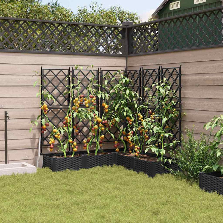 Vidaxxl Gartenblumentopf 5 Stück schwarz 120 x 120 x 125,5 cm Stahl