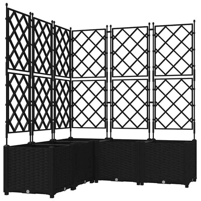 Vidaxxl Gartenblumentopf 5 Stück schwarz 120 x 120 x 143 cm Stahl
