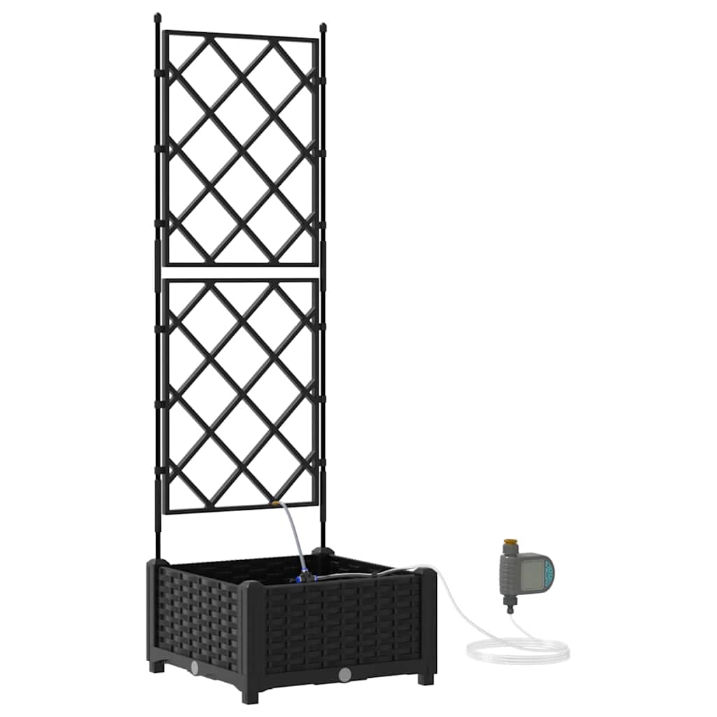 VidaXL Gartenblumentopf Schwarz 40 x 40 x 126 cm Stahl