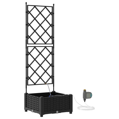 VidaXL Gartenblumentopf Schwarz 40 x 40 x 126 cm Stahl
