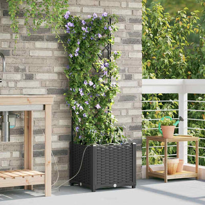 Vidaxx Gartenblumentopf Schwarz 40 x 40 x 142 cm Stahl