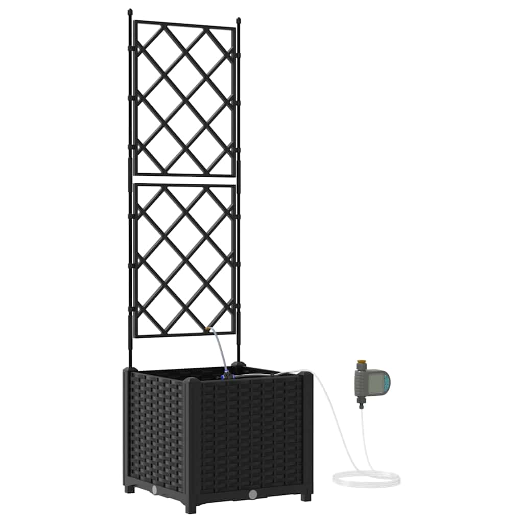 Vidaxx Gartenblumentopf Schwarz 40 x 40 x 142 cm Stahl