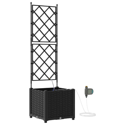 Vidaxx Gartenblumentopf Schwarz 40 x 40 x 142 cm Stahl