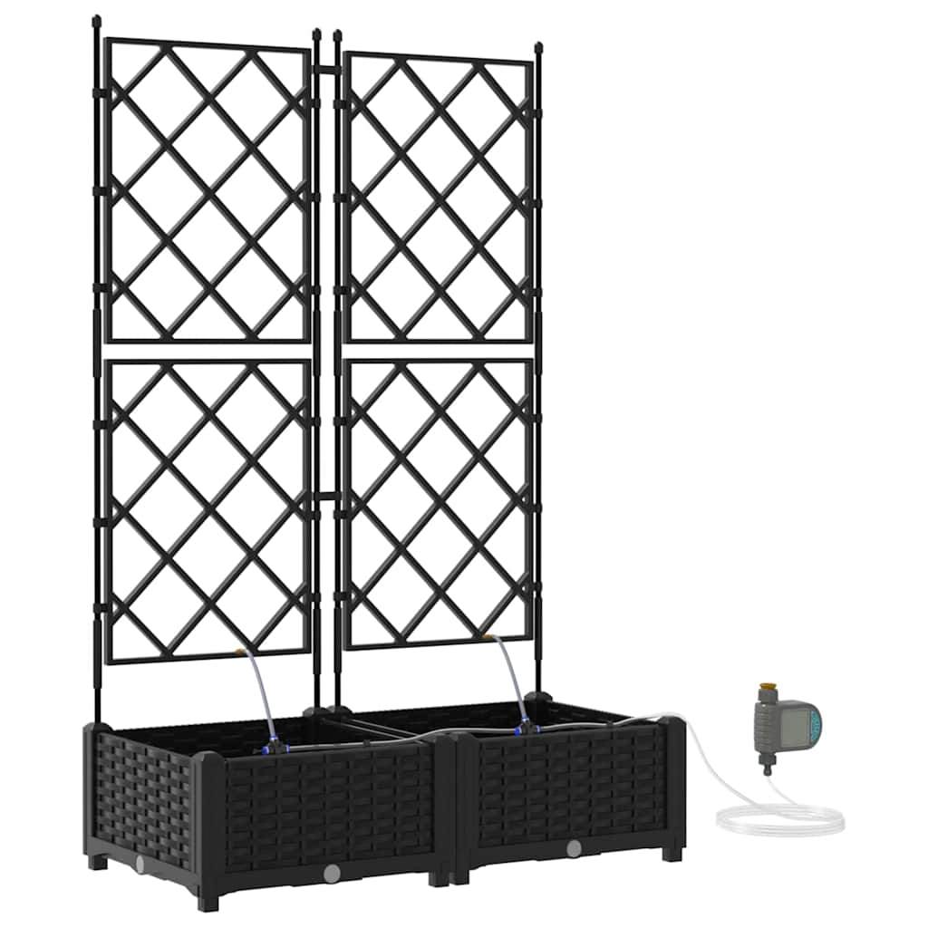 VidaXL Gartenblumentopf 2 Stück schwarzer Stahl