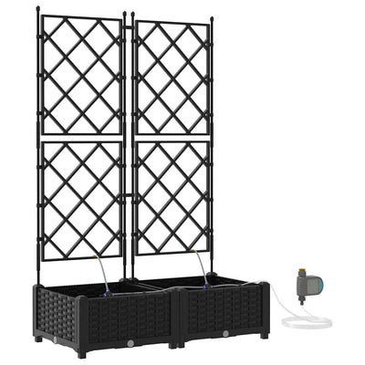 VidaXL Gartenblumentopf 2 Stück schwarzer Stahl