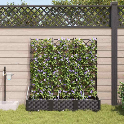 VidaXL Gartenblumentopf 3 Stück schwarzer Stahl