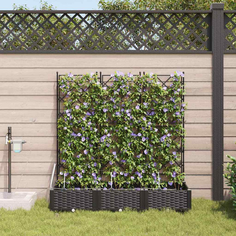 VidaXL Gartenblumentopf 3 Stück schwarzer Stahl