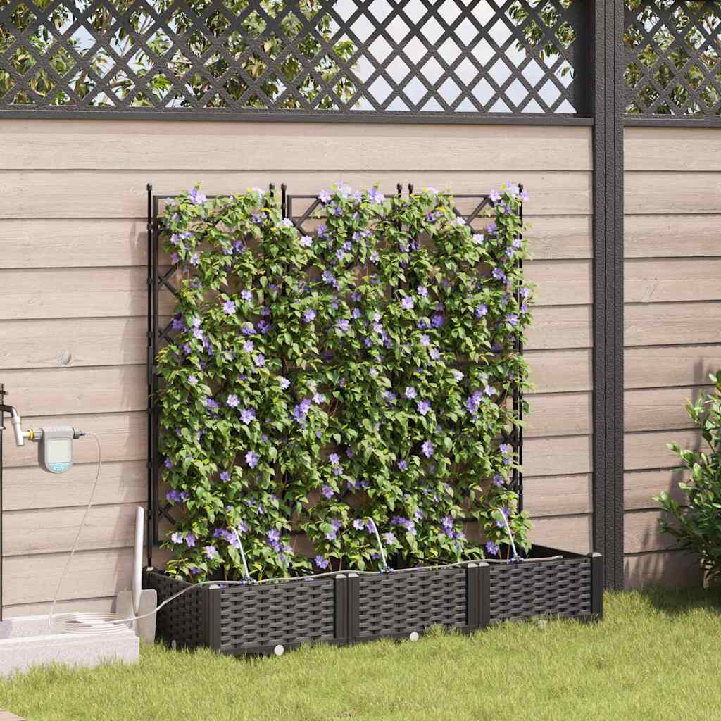 VidaXL Gartenblumentopf 3 Stück schwarzer Stahl