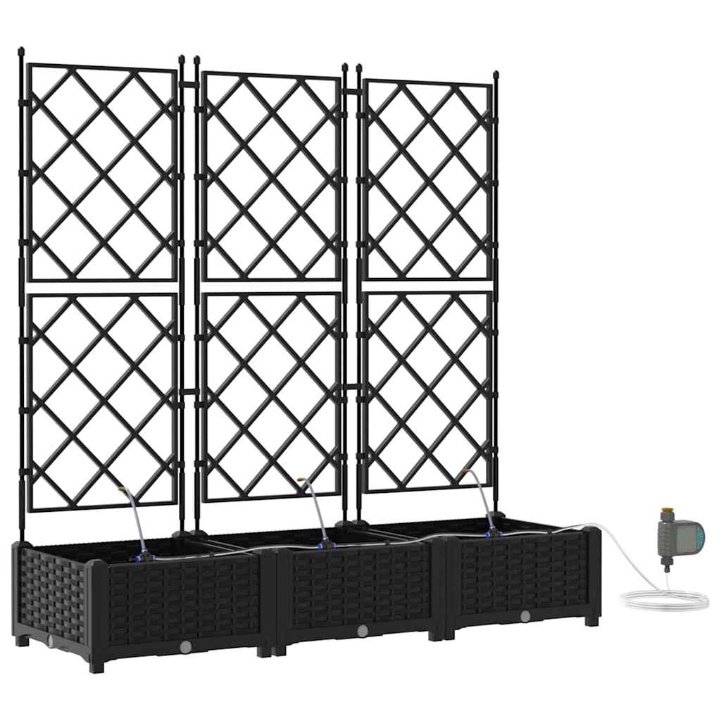 VidaXL Gartenblumentopf 3 Stück schwarzer Stahl