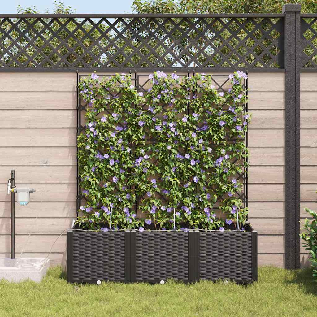 VidaXL Gartenblumentopf 3 Stück schwarzer Stahl