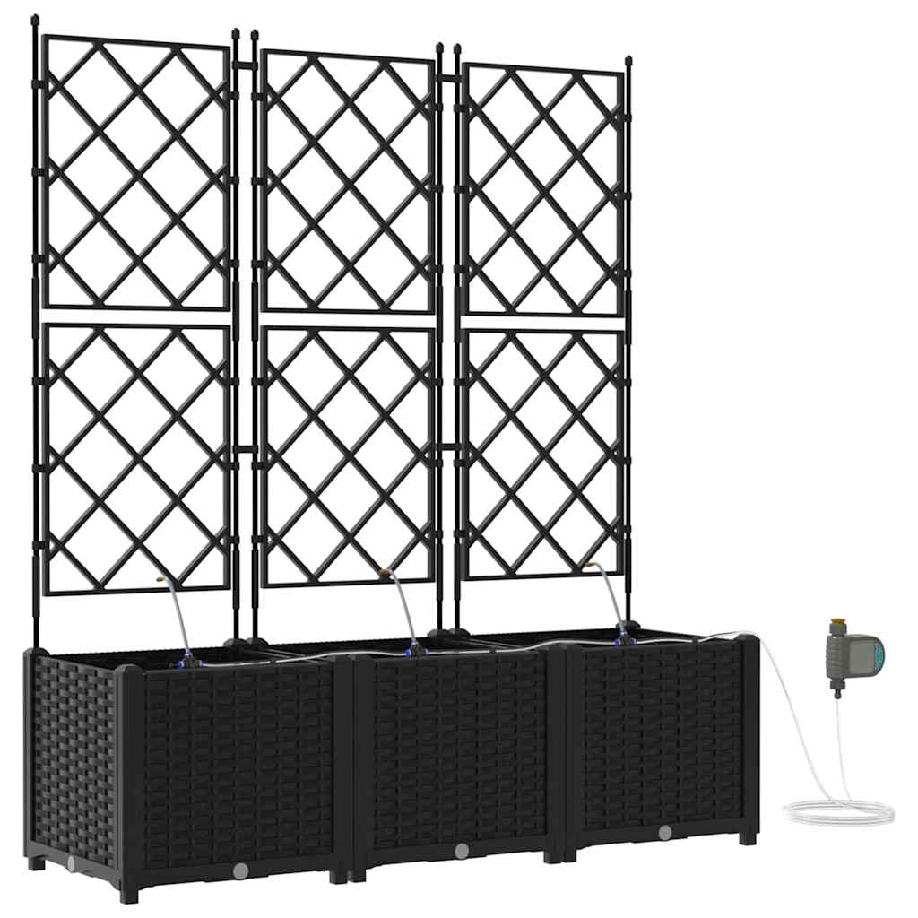 VidaXL Gartenblumentopf 3 Stück schwarzer Stahl