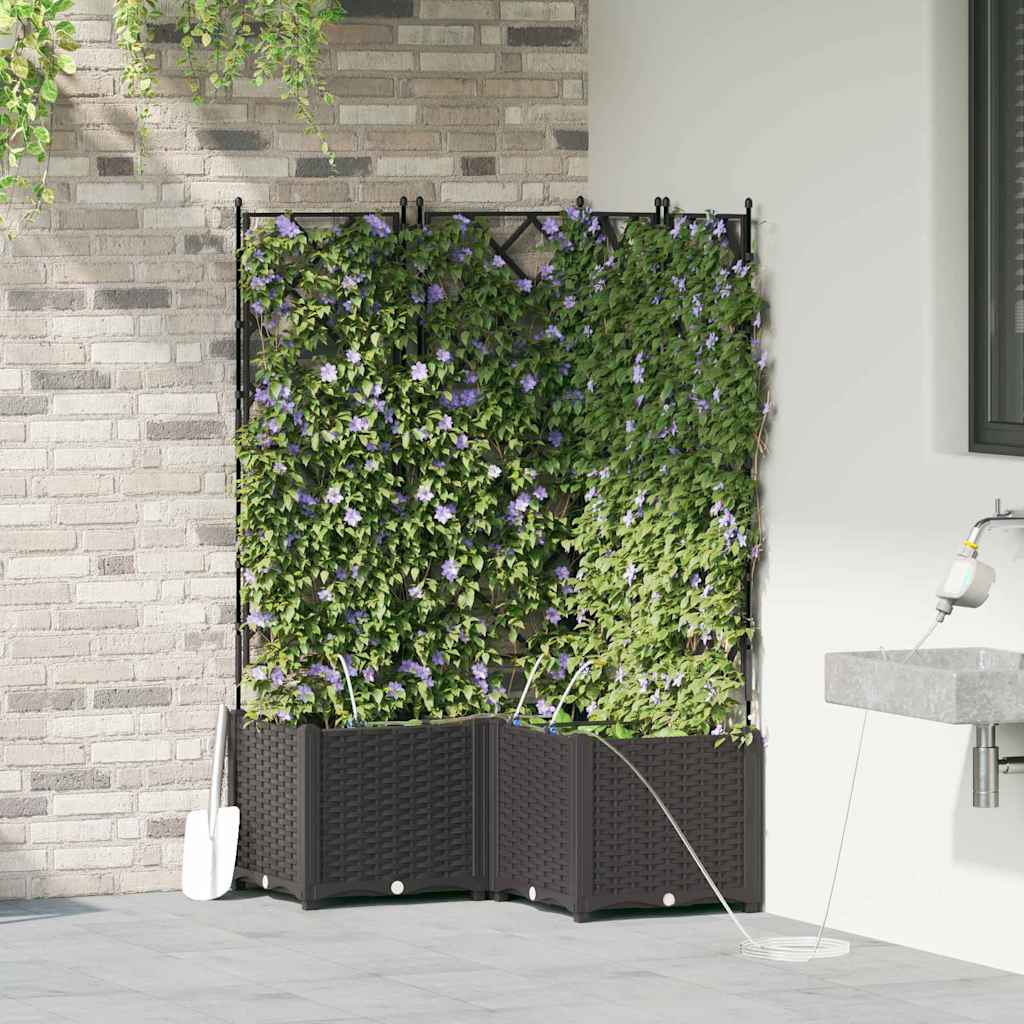 VidaXL Gartenblumentopf 3 Stück schwarzer Stahl