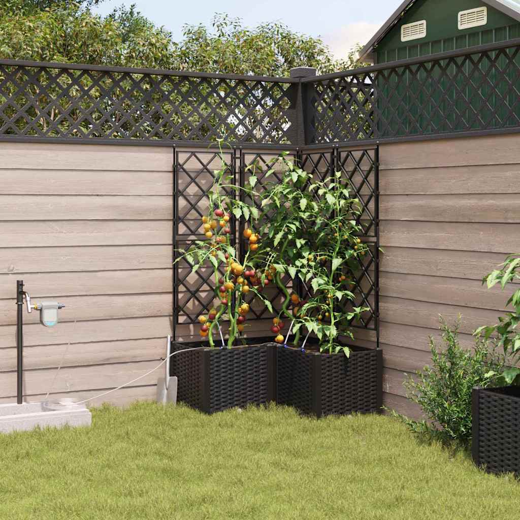 VidaXL Gartenblumentopf 3 Stück schwarzer Stahl