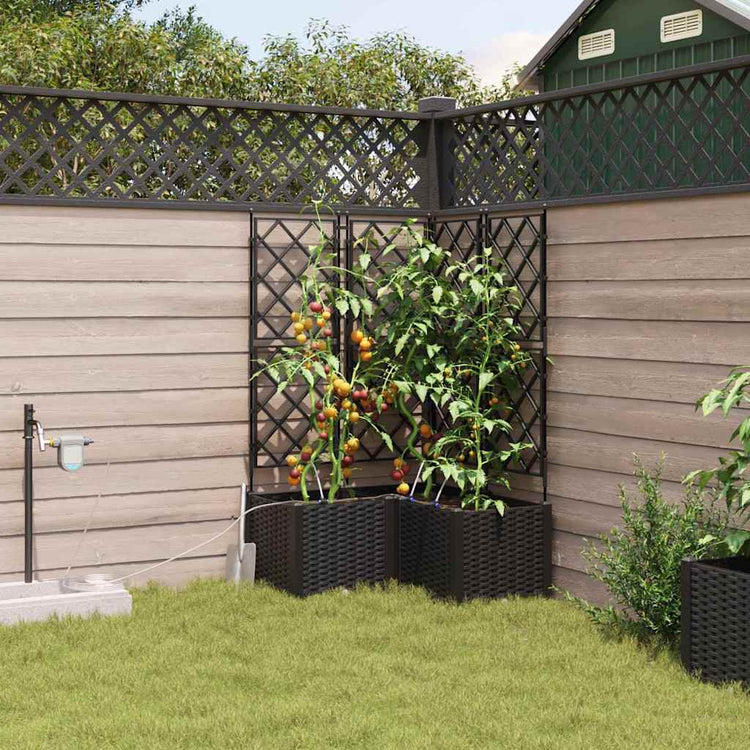 VidaXL Gartenblumentopf 3 Stück schwarzer Stahl