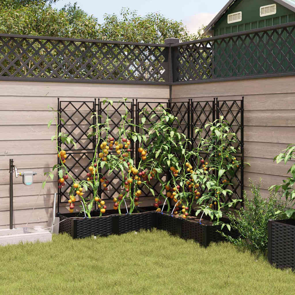 VidaXL Gartenblumentopf 5 Stück schwarzer Stahl