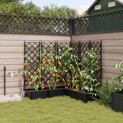 VidaXL Gartenblumentopf 5 Stück schwarzer Stahl
