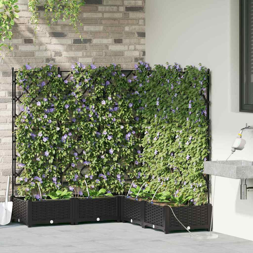 VidaXL Gartenblumentopf 5 Stück schwarzer Stahl