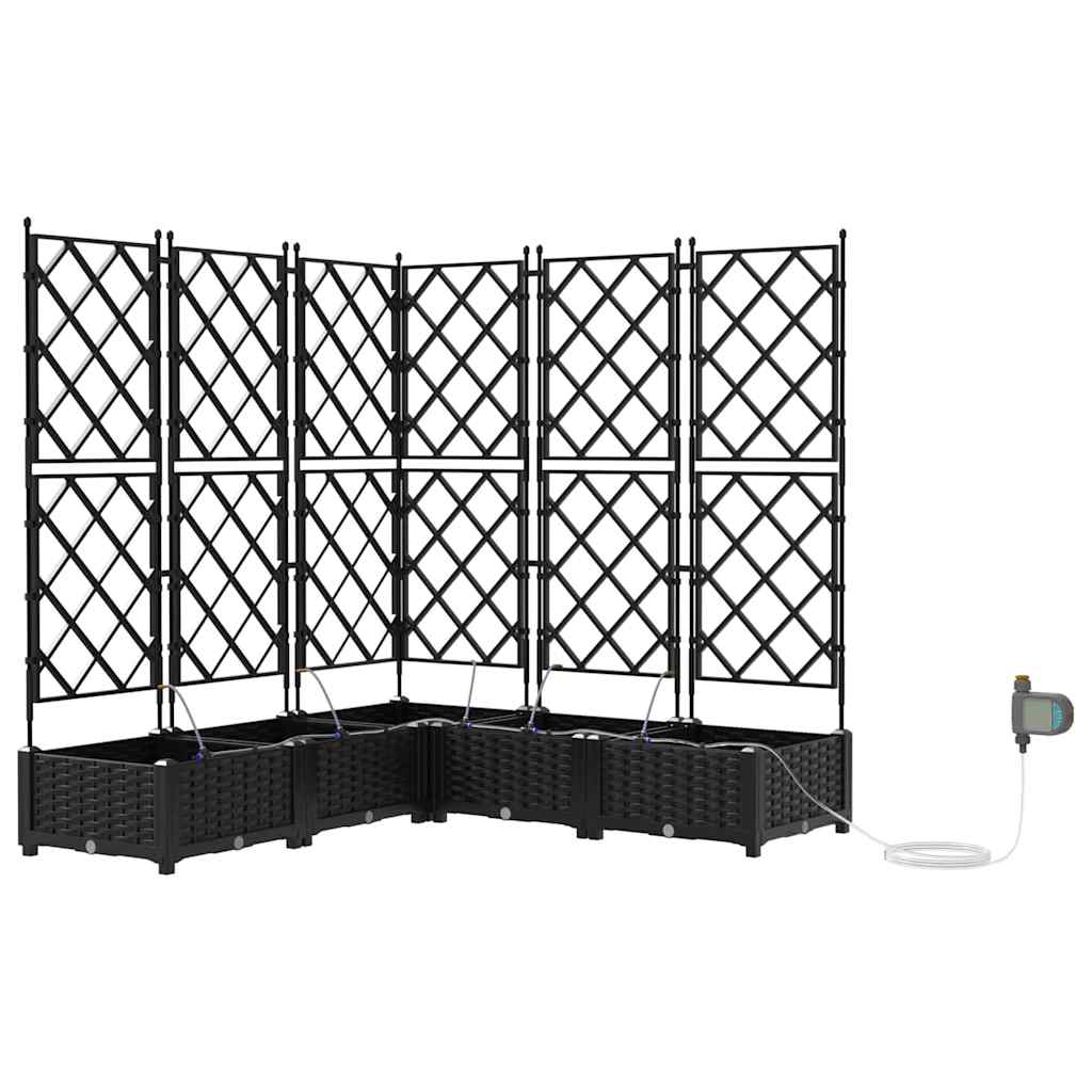 VidaXL Gartenblumentopf 5 Stück schwarzer Stahl