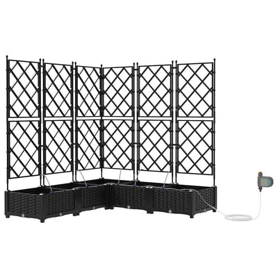 VidaXL Gartenblumentopf 5 Stück schwarzer Stahl