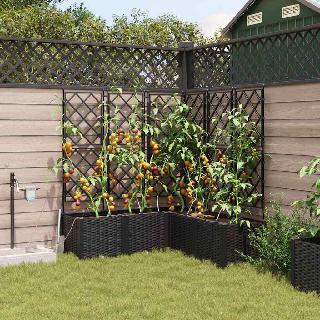 VidaXL Gartenblumentopf 5 Stück schwarzer Stahl